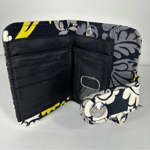 Vera Bradley Baroque Snappy Wallet Medium Snap Slim Bi-Fold Organizer With Wear - Picture 8 of 13